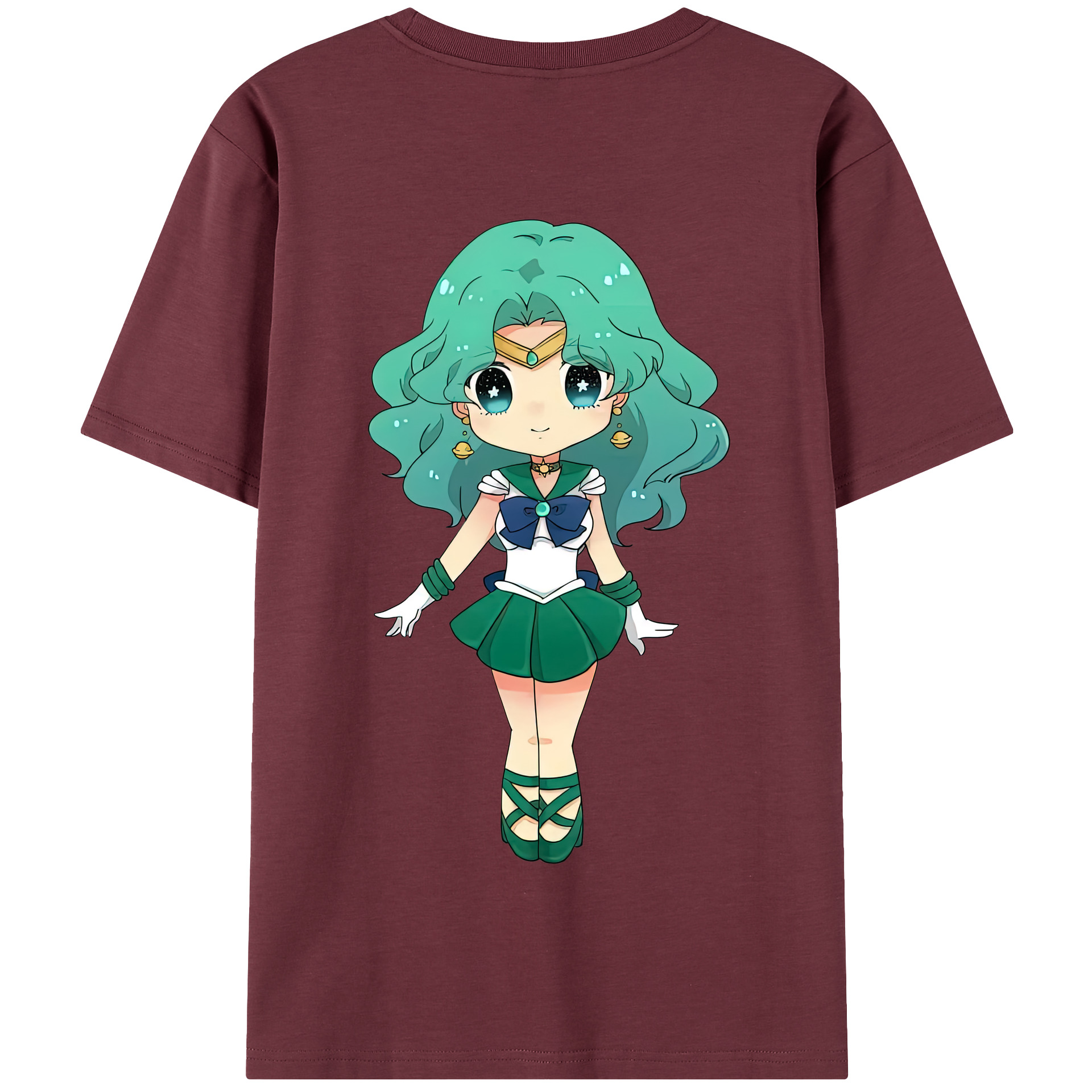 （画像用） 美少女戦士セーラームーン 海王 みちる（かいおう みちる） Sailor Moon Kaiou Michiru 綿100％半袖Tシャツ（背面プリント）